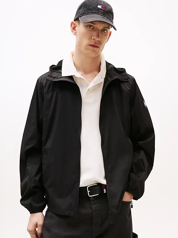 Mens Black Windbreaker